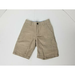 NEW Janie And Jack Boys Sz 6 Shorts chino Tan Linen Cotton adjustable waist $49